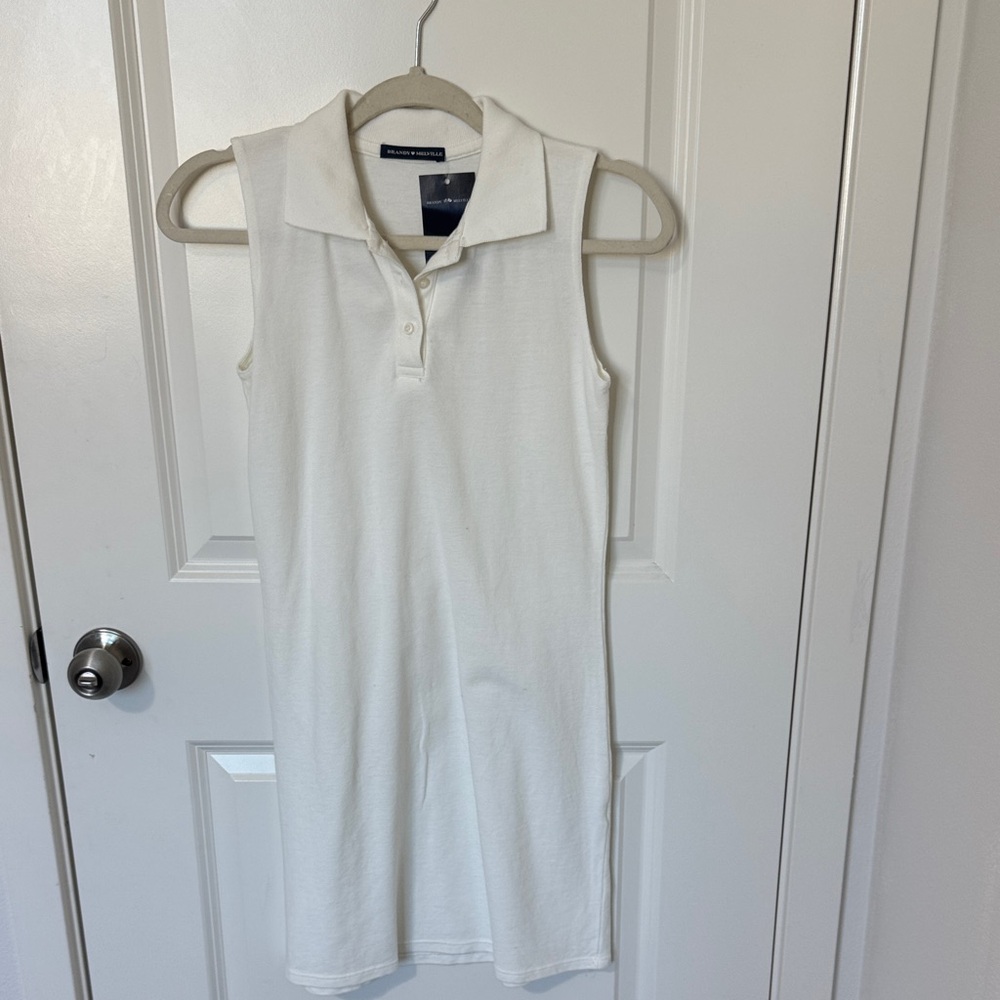Brandy Melville white Sleeveless Polo Dress